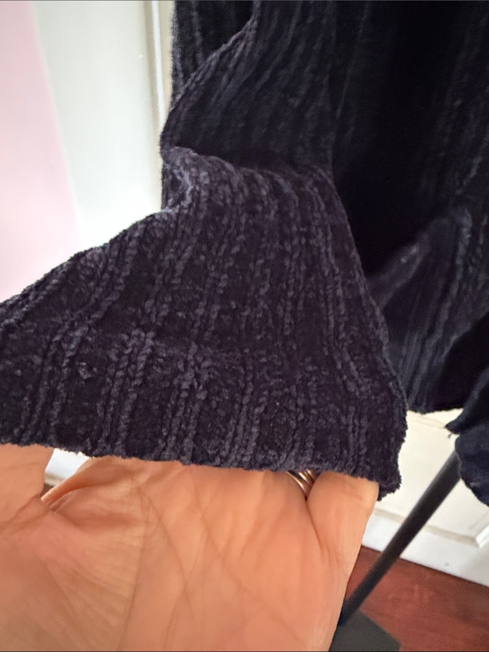 Erika Dark Navy Ribbed Women’s Cardigan Sweater - Picture 5 of 6
